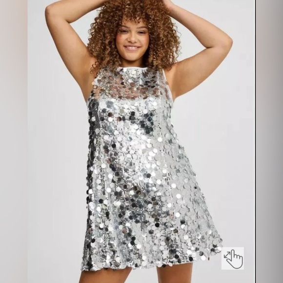 torrid Dresses & Skirts - torrid Silver Sequin Mini Dress